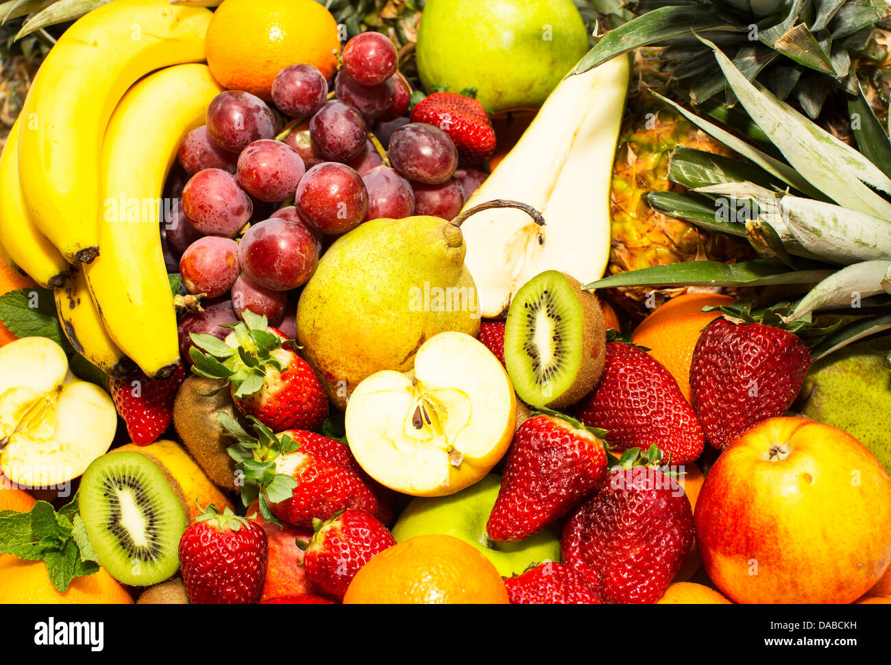 background of fresh fruits Stock Photo Alamy