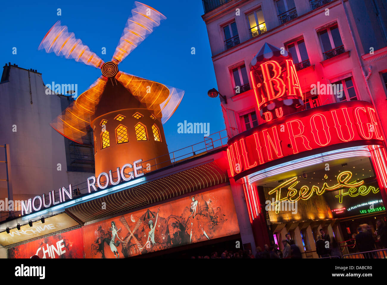Moulin Rouge (1889), world famous Cabaret, Pigalle, Paris France Stock Photo