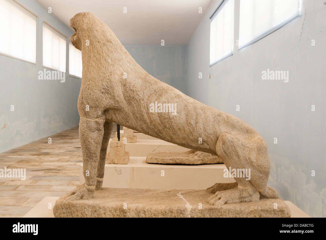 One of original Lions of the Naxians inside Delos Museum, Delos ...