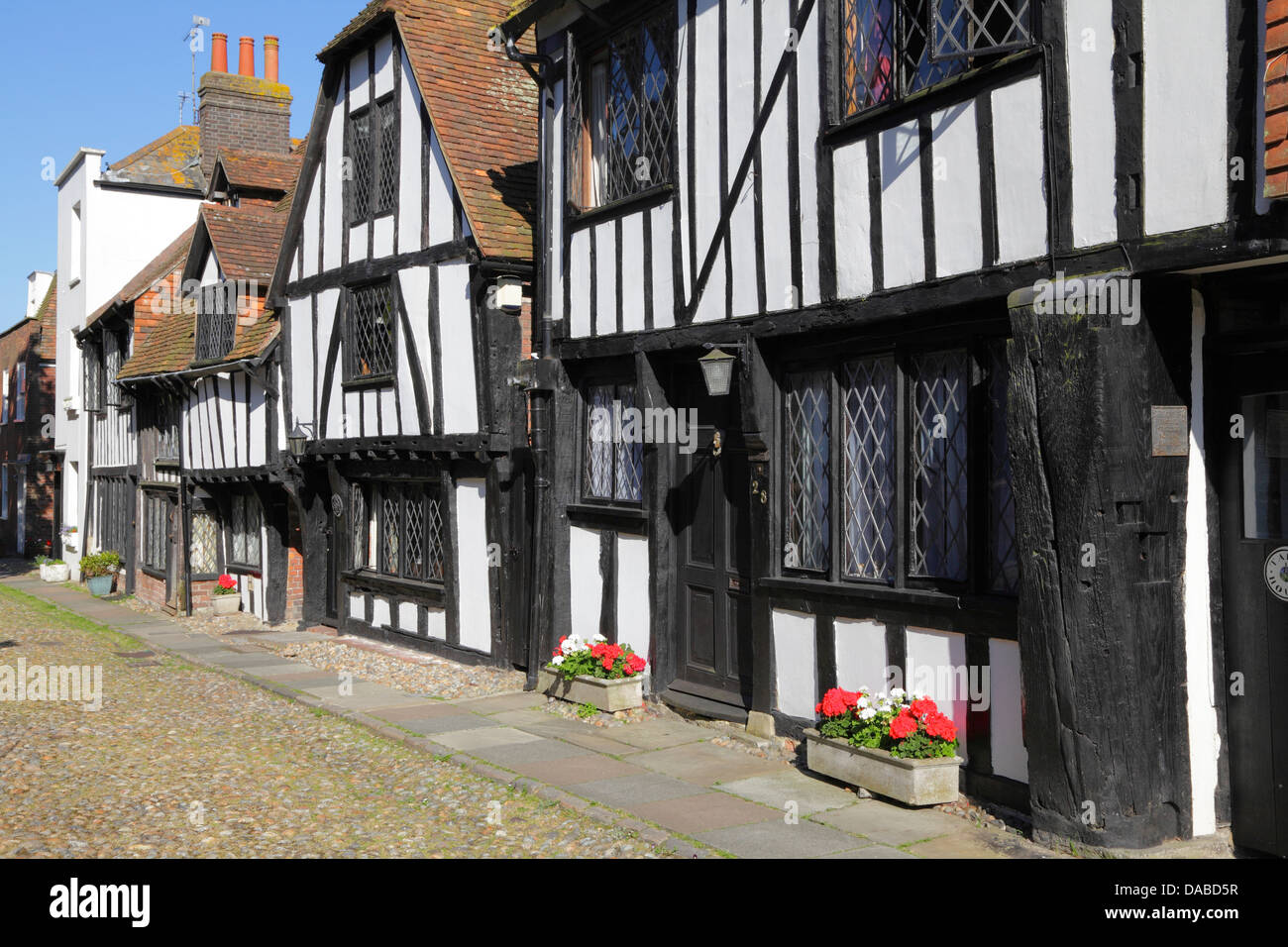 Medieval timber framed Tudor houses in Church Square, Rye, East Sussex, England, UK, GB Stock Photo