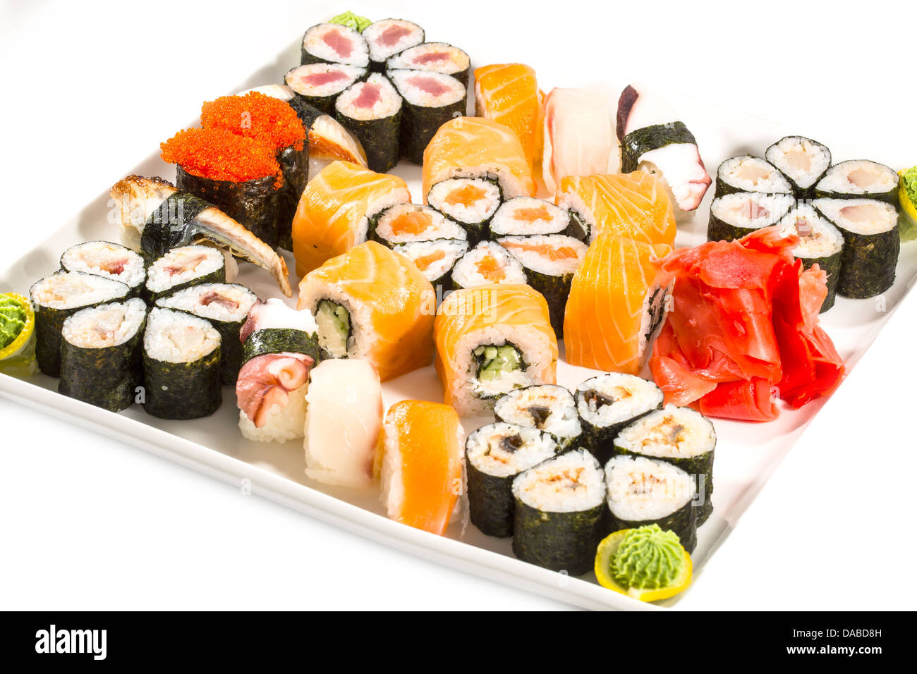 Japanese sushi and rolls Stock Photo - Alamy