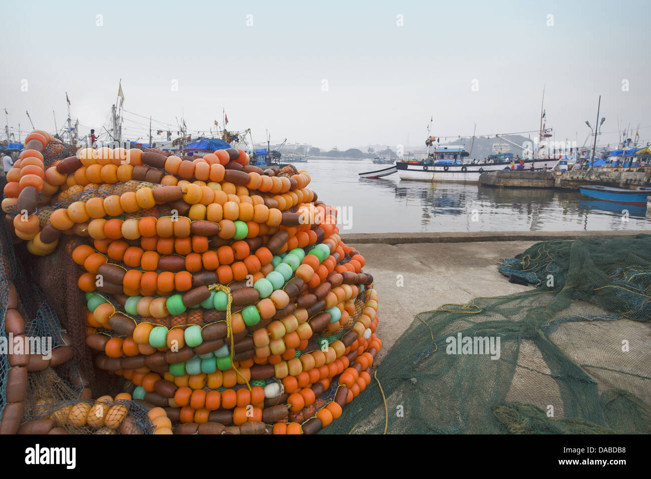 Jetty Goa fishing nets on jetty, Goa India Stock Photo - Alamy