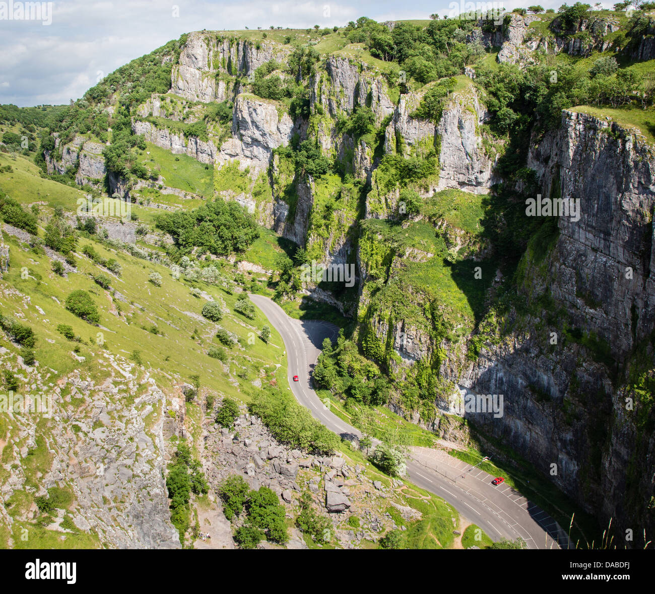 Cheddar Gorge in the Mendip Hills in Somerset UK Stock Photo