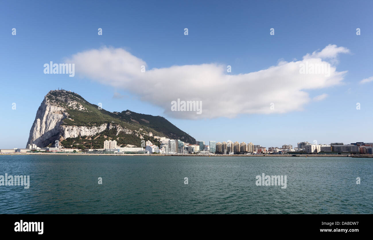 Rock of Gibraltar from La Linea, Spain Stock Photo