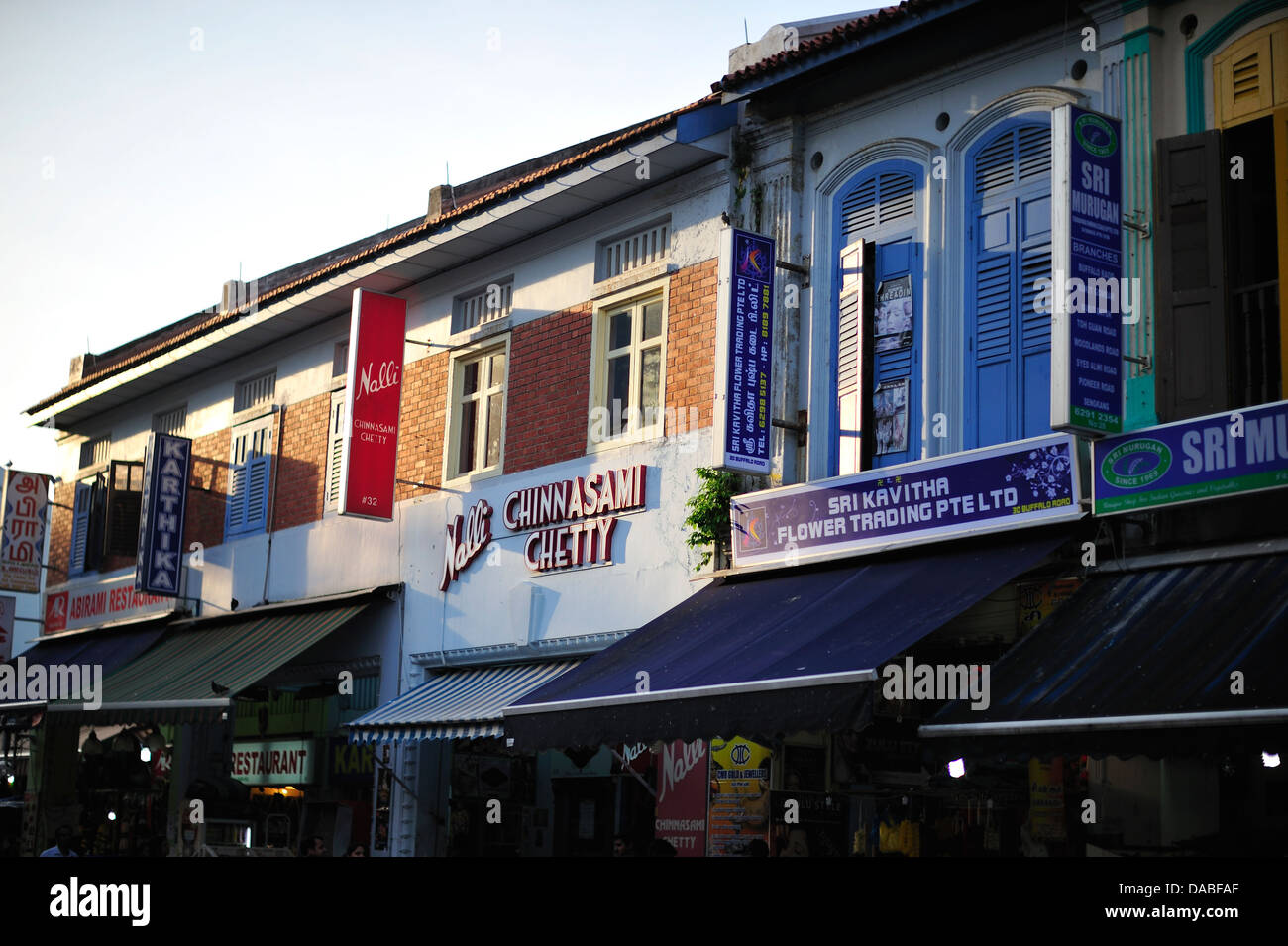 Shop Houses Little India Singapore Stock Photo Alamy