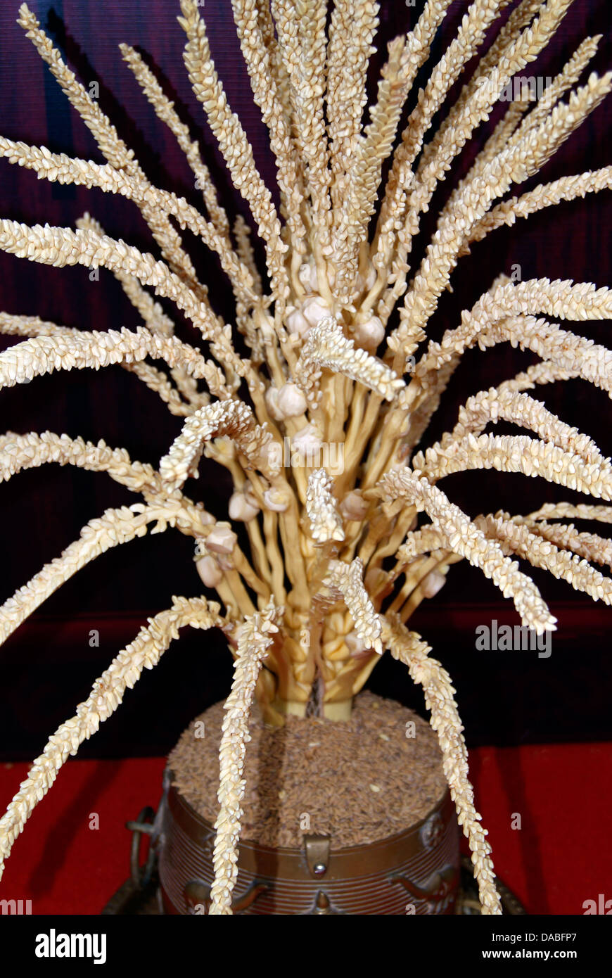 Nirapara a Custom of Kerala. Coconut Flower is placed on a Vessel full