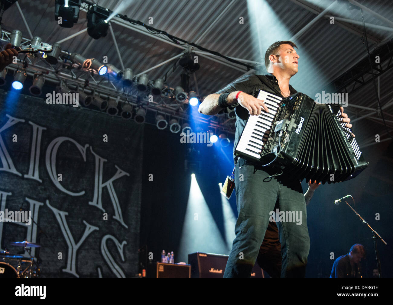 Dropkick Murphys perform live, accordion player Tim Brennan Stock Photo