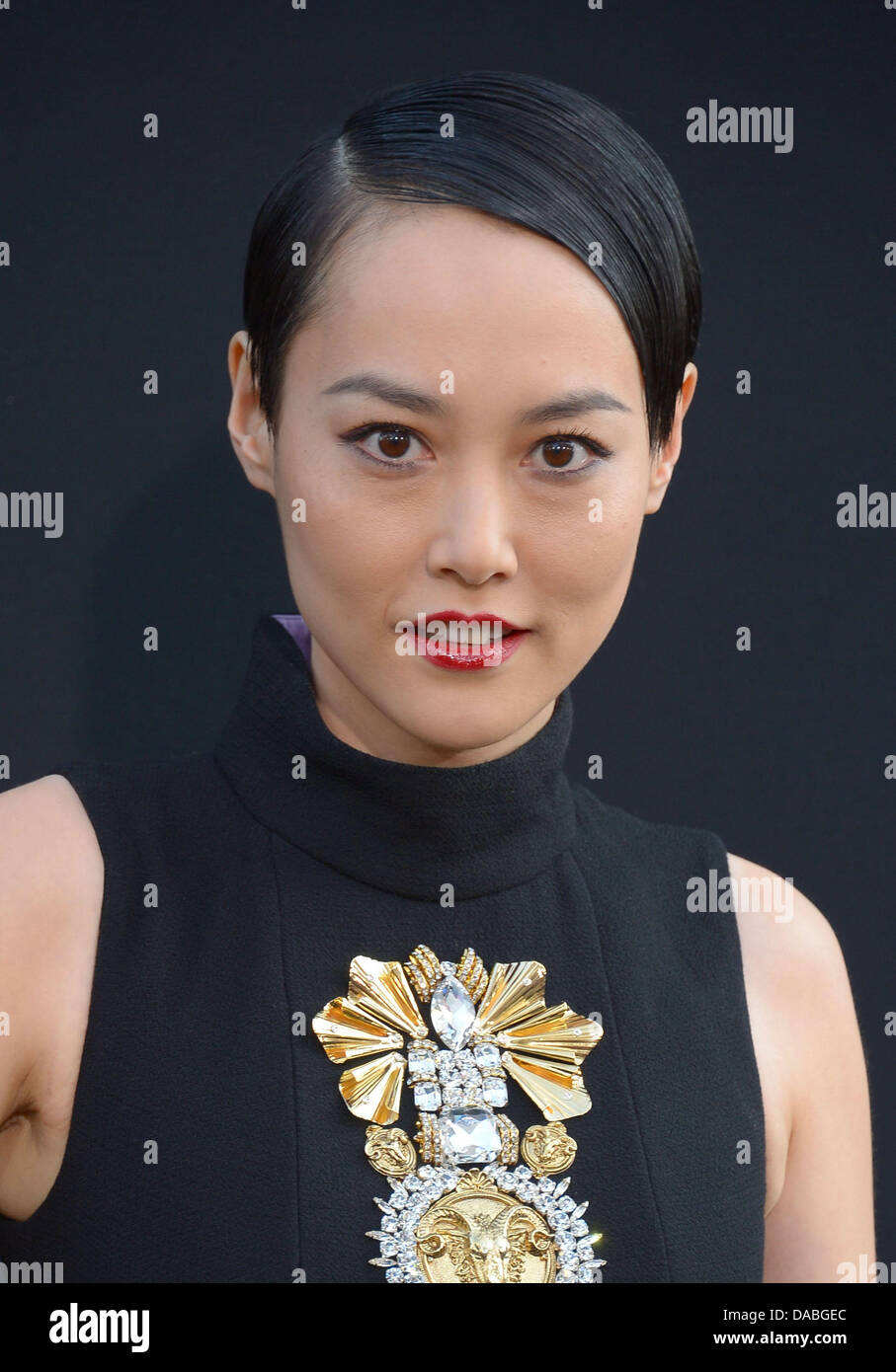 Hollywood, California, USA. 09th July, 2013. Rinko Kikuchi arrives at the Los Angeles film premiere for 'Pacific Rim' at the Dolby Theatre, Hollywood, California, USA. Credit:  Sydney Alford/Alamy Live News Stock Photo
