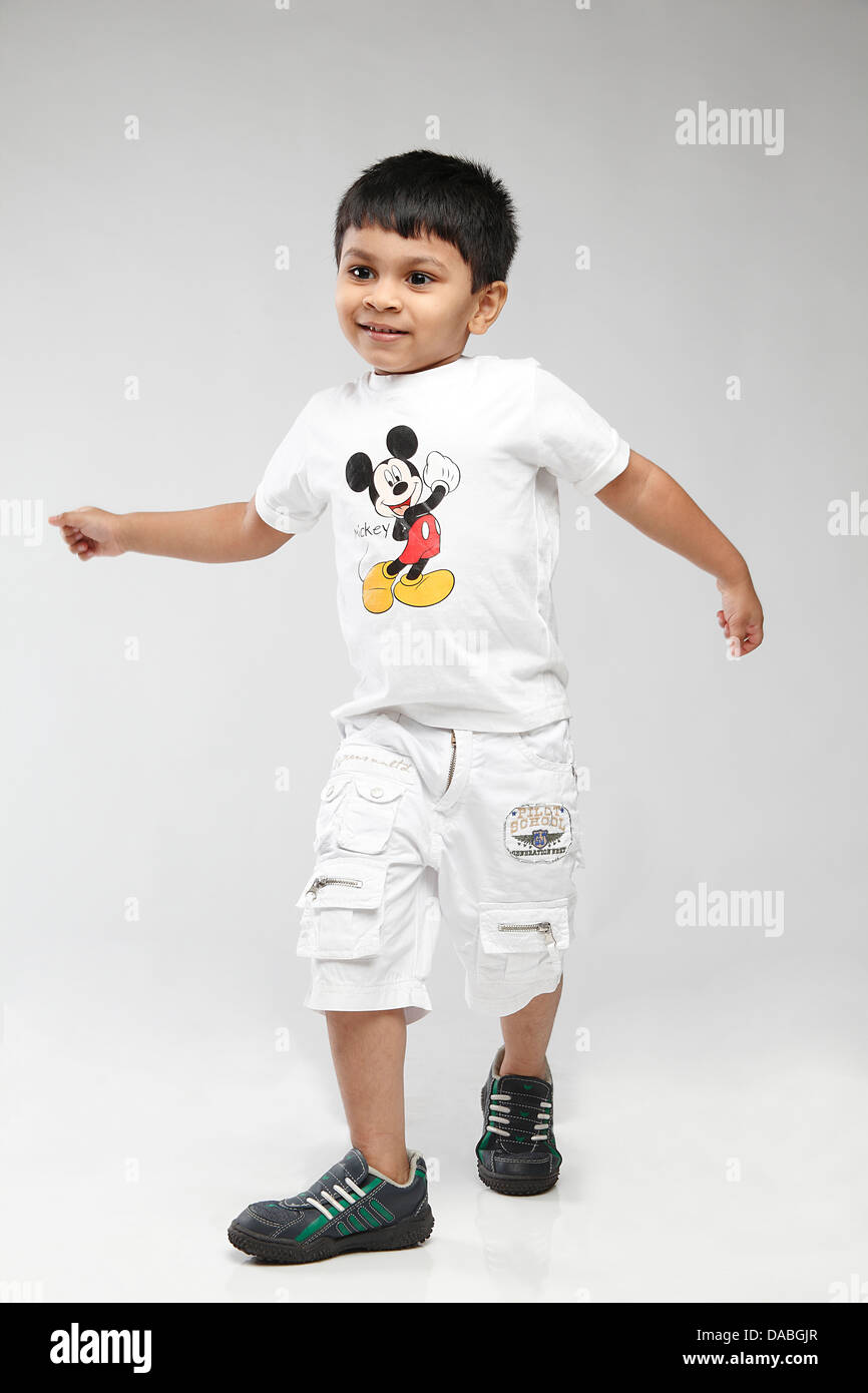 Little 5 year old Indian kid walking Stock Photo
