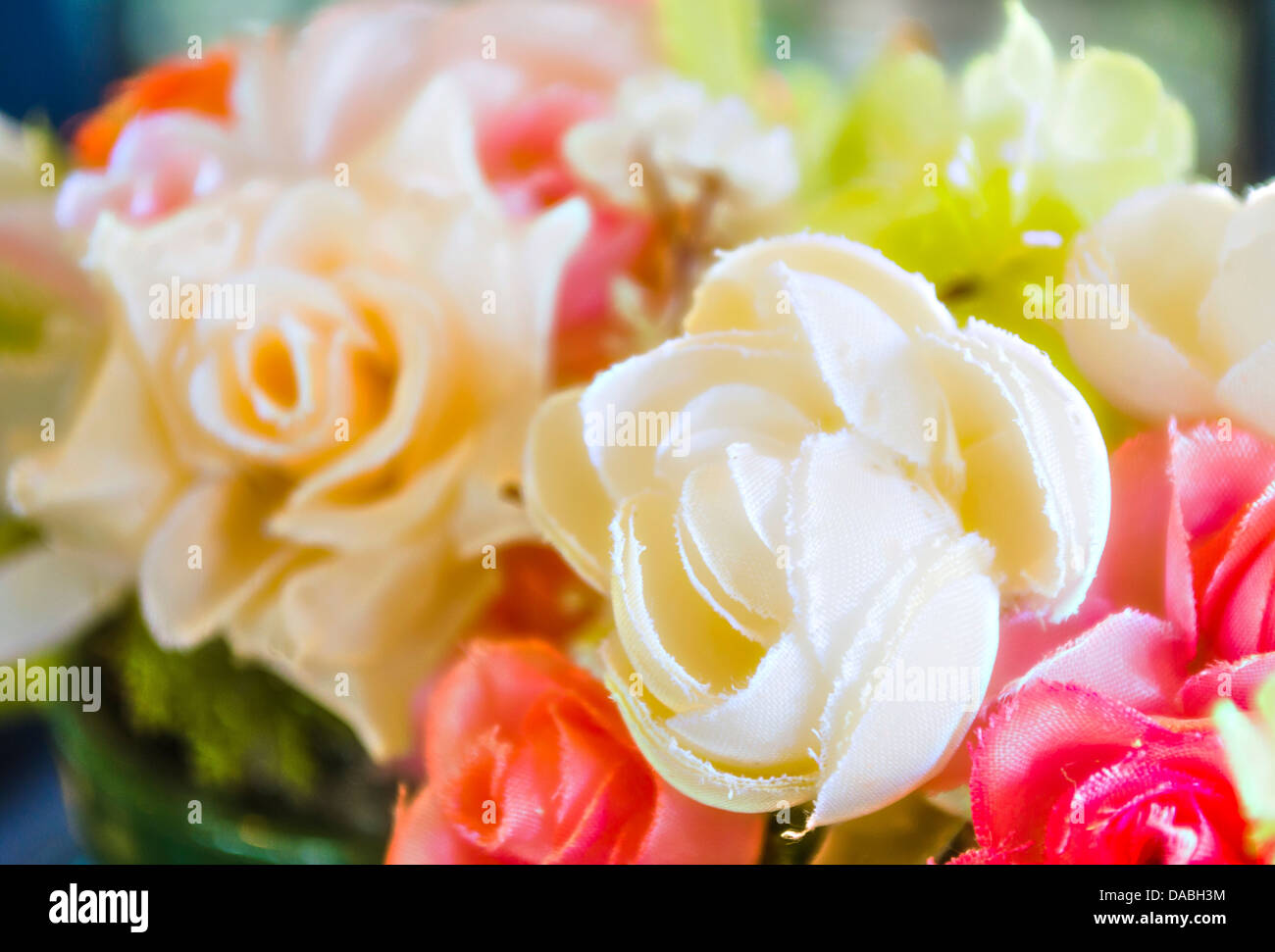 The artificial rose flower made from cloths. Stock Photo