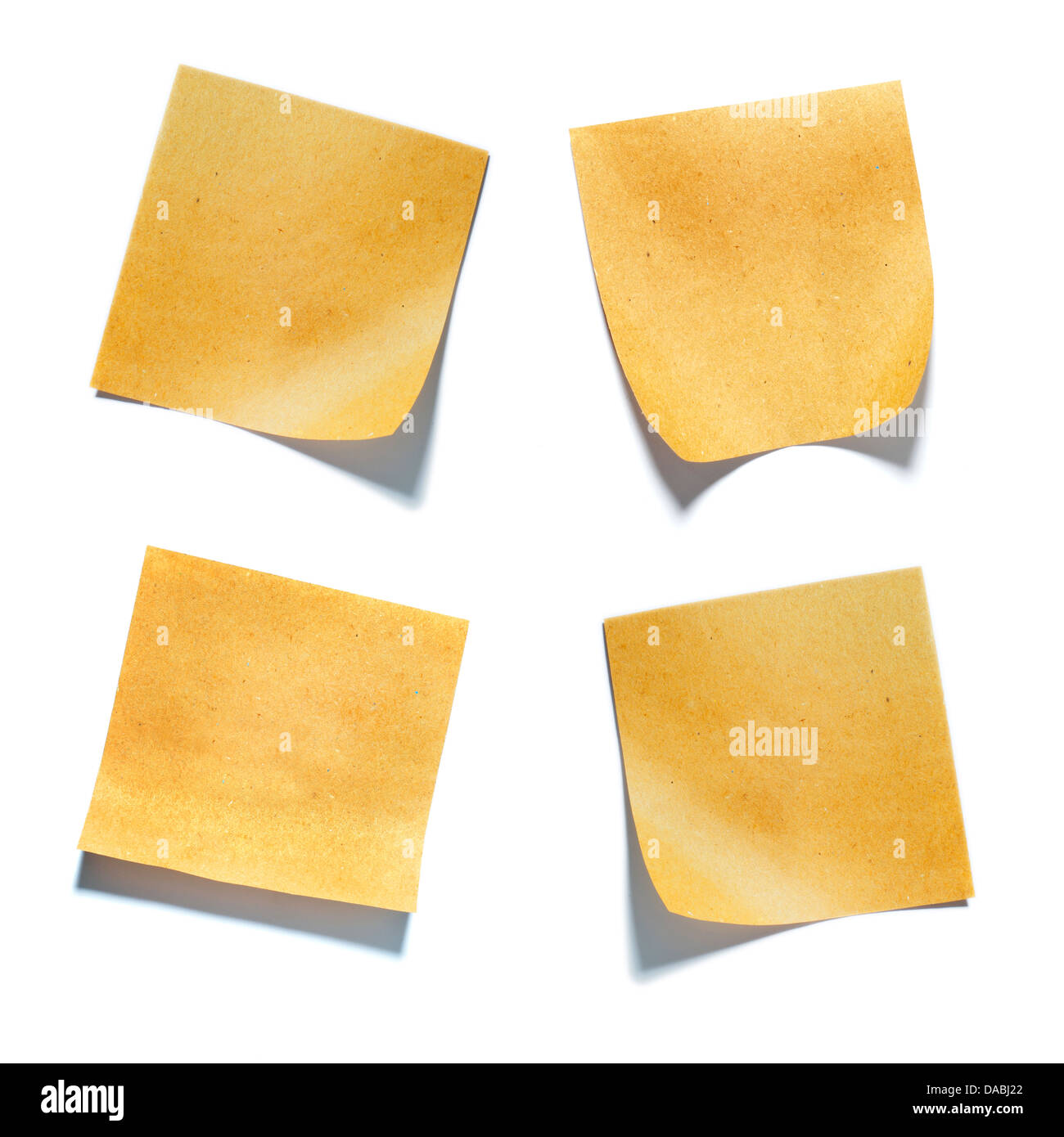 little pieces of paper on a white background in high definition Stock