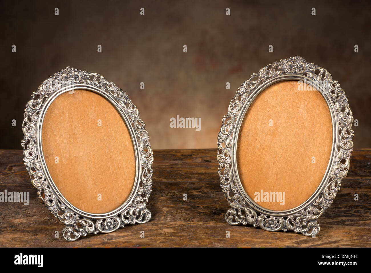 Vintage old picture frames without the portraits Stock Photo