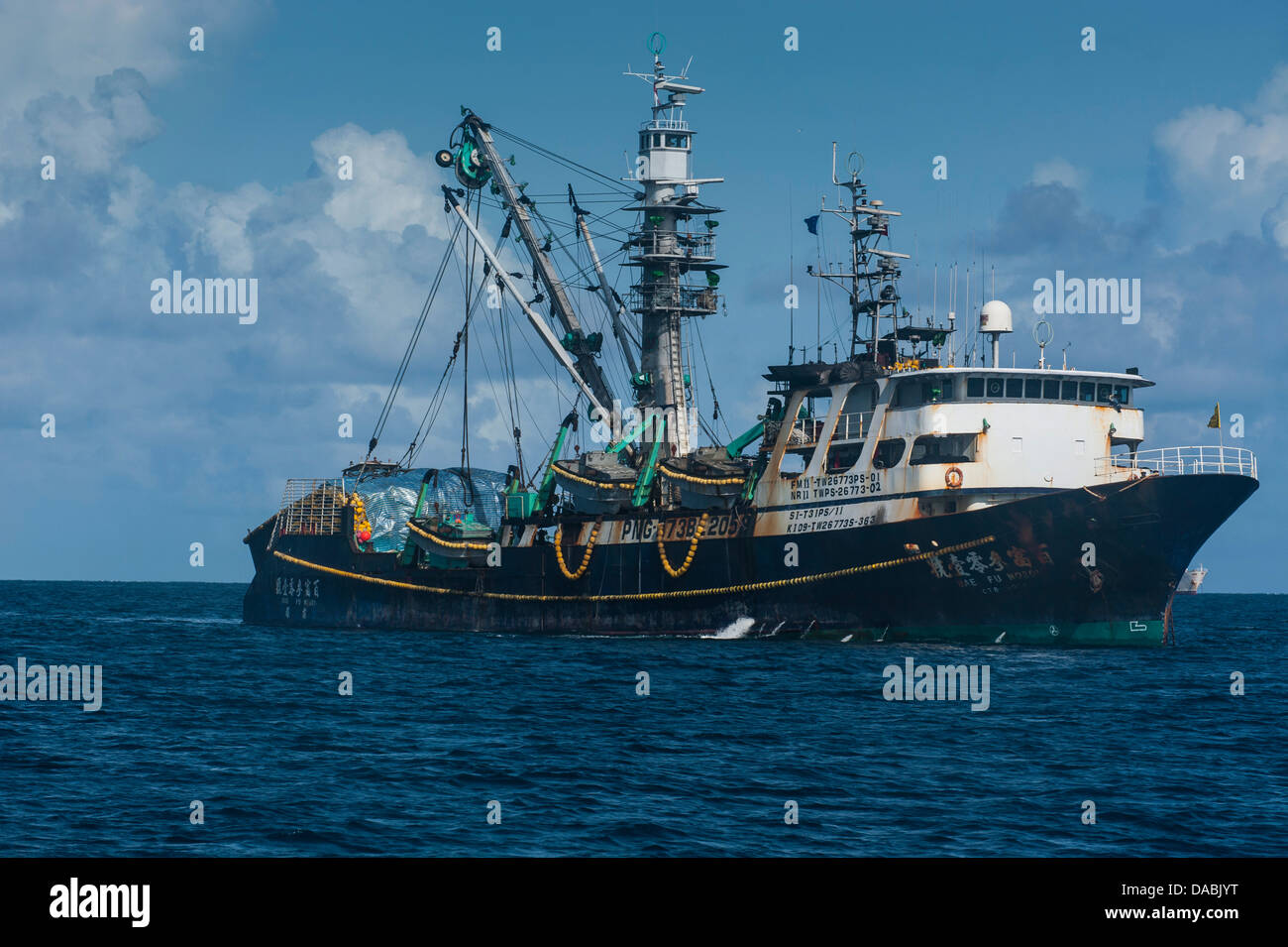 Chinese fishing trawler, Pohnpei (Ponape), Micronesia, Central Pacific, Pacific Stock Photo