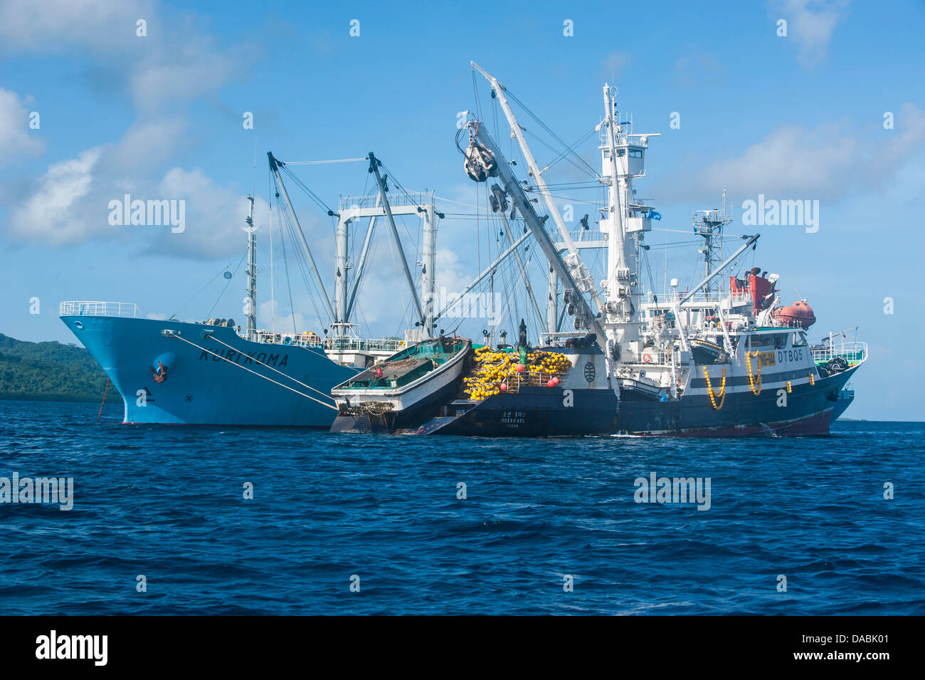 Chinese fishing trawlers, Pohnpei (Ponape), Micronesia, Central Pacific, Pacific Stock Photo