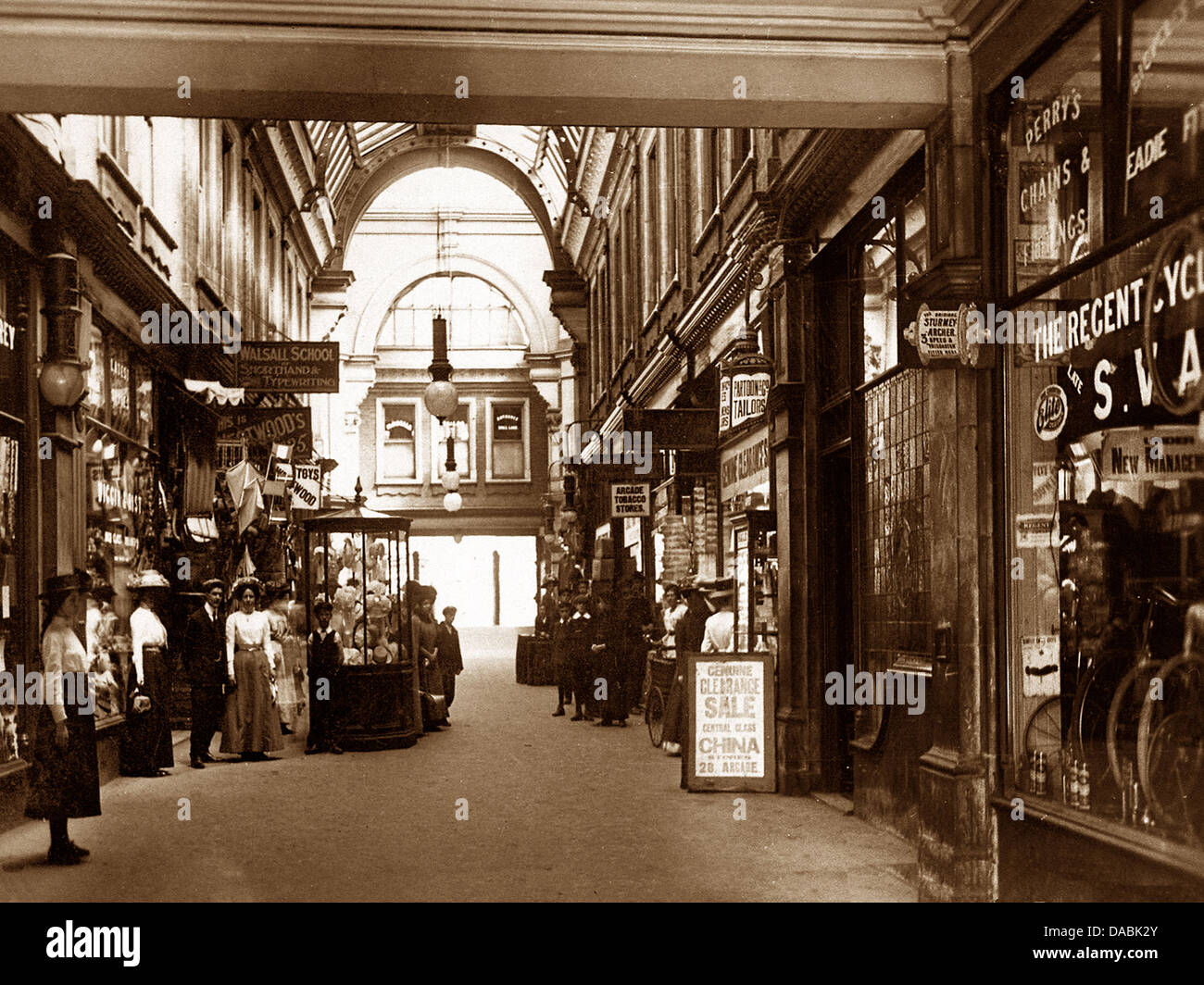 Walsall Bradford Street Arcade early 1900s Stock Photo