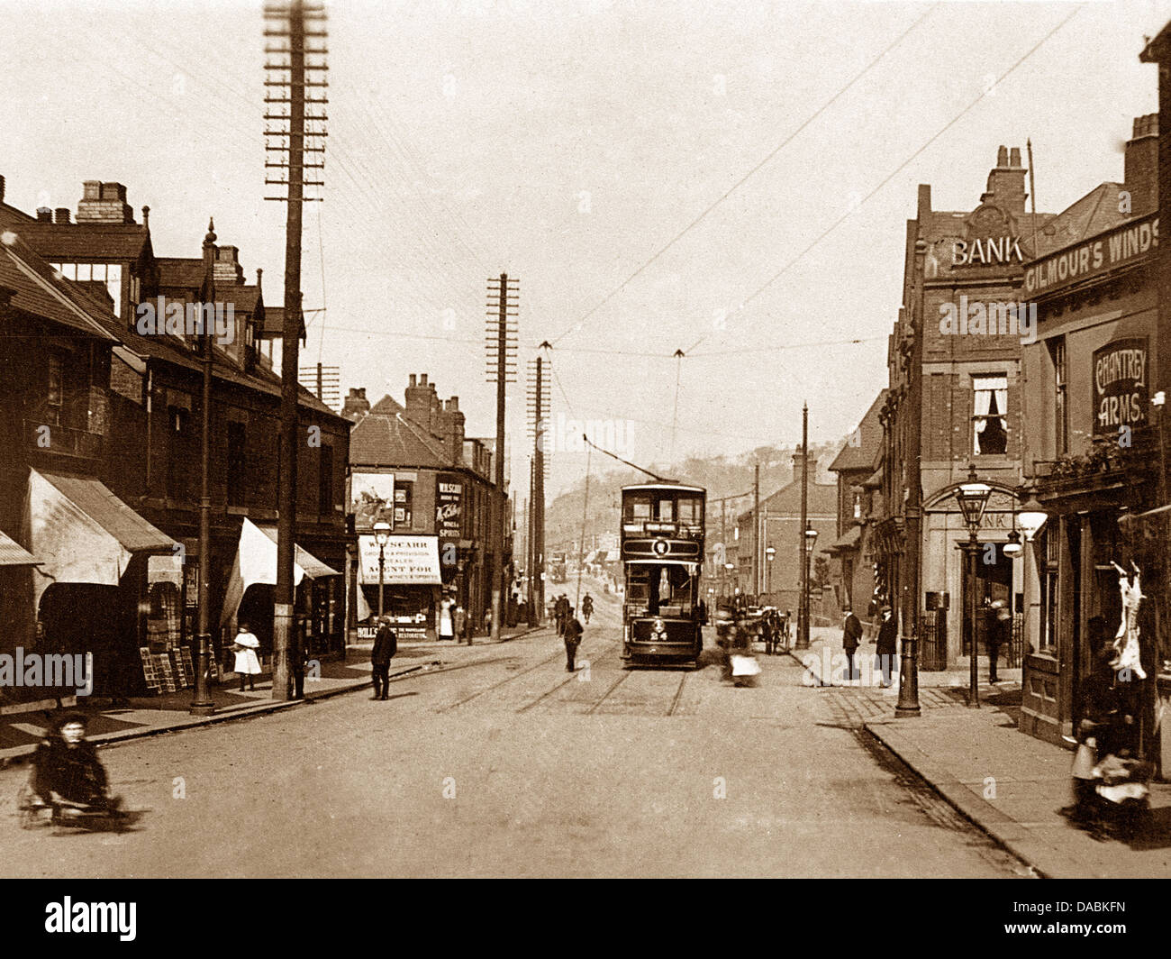 Sheffield Woodseats Tram Terminus early 1900s Stock Photo Alamy