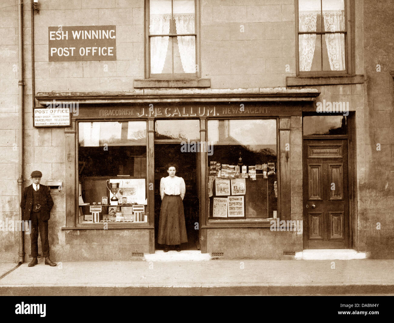 Esh Winning Post Office early 1900s Stock Photo