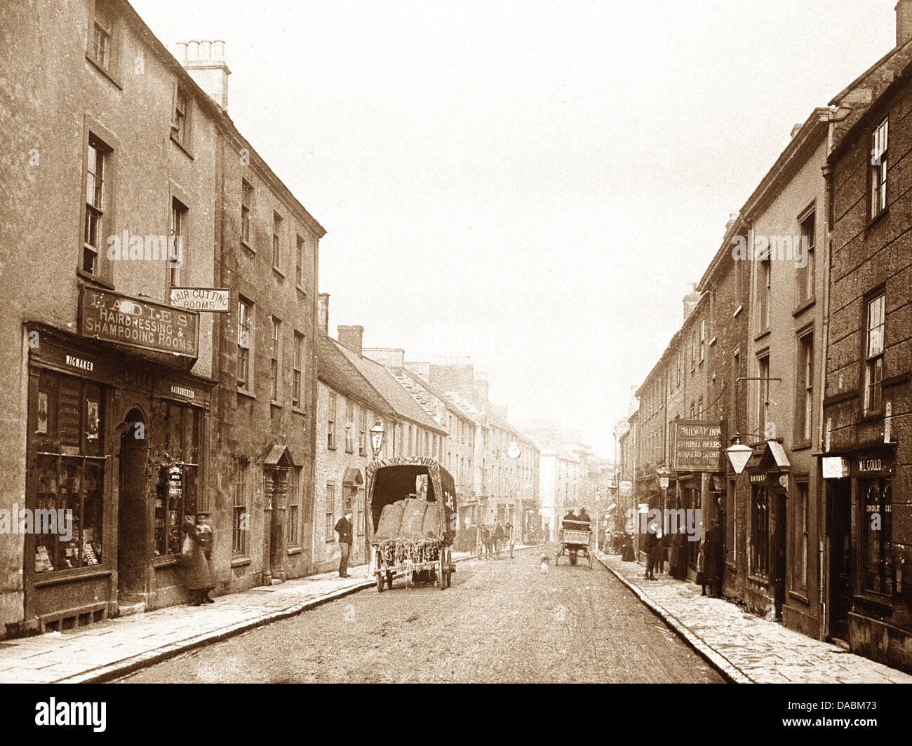 Shepton Mallet High Street early 1900s Stock Photo - Alamy