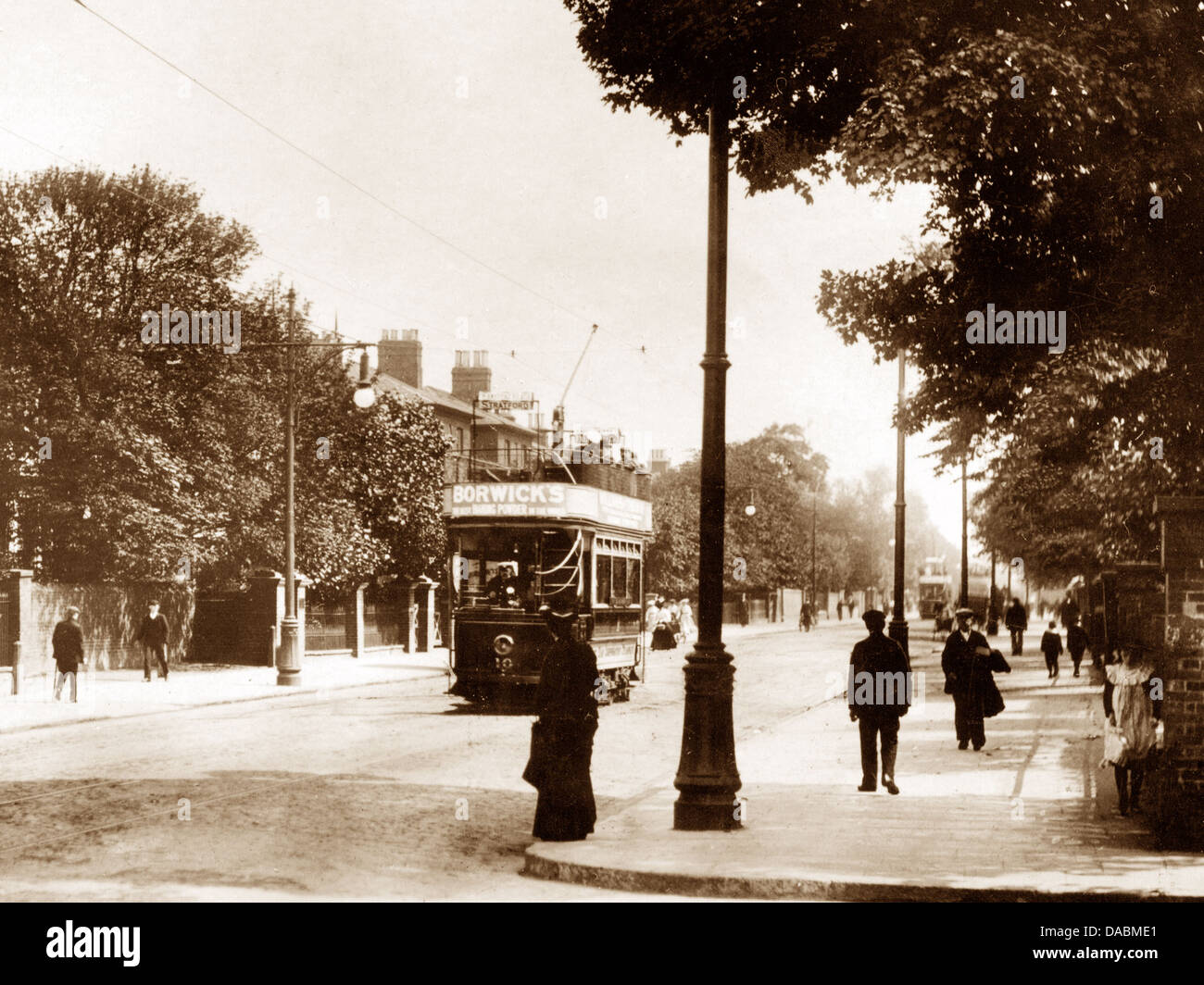 Stratford East - Romford Road London early 1900s Stock Photo