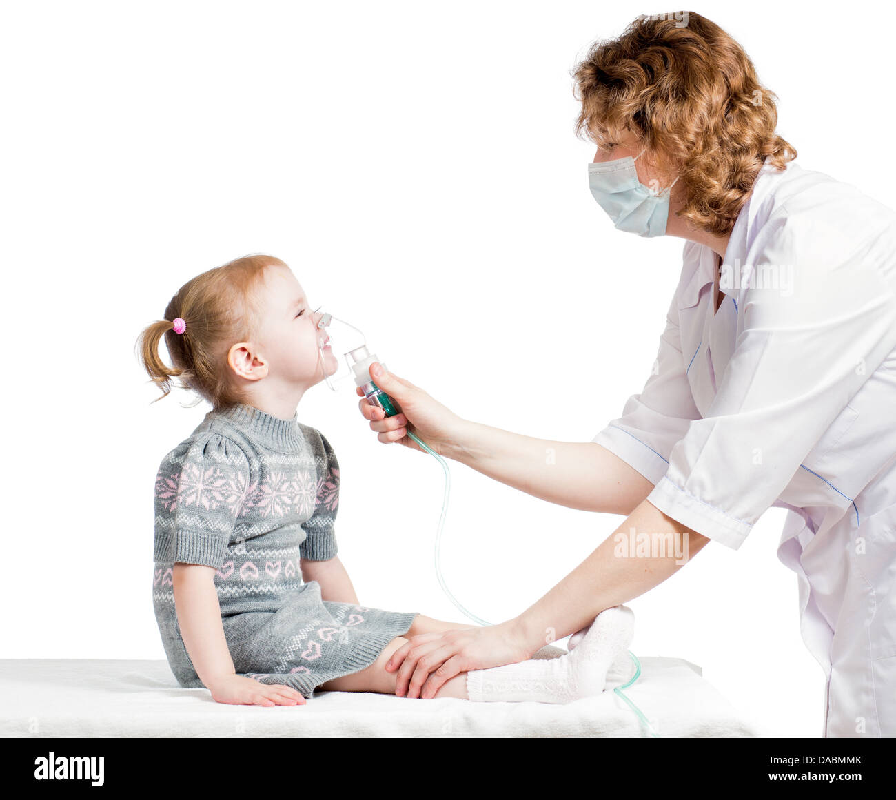 Doctor holding inhaler mask for kid breathing, hospital Stock Photo - Alamy