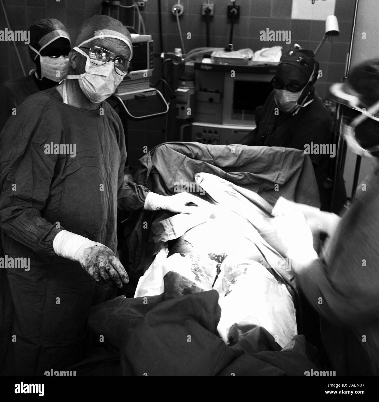 Dr Jonathan Victor Larsen's final operating slate Eshowe Hospital Dr Larsen worked in rural obstetrics gynaecology over 40 Stock Photo