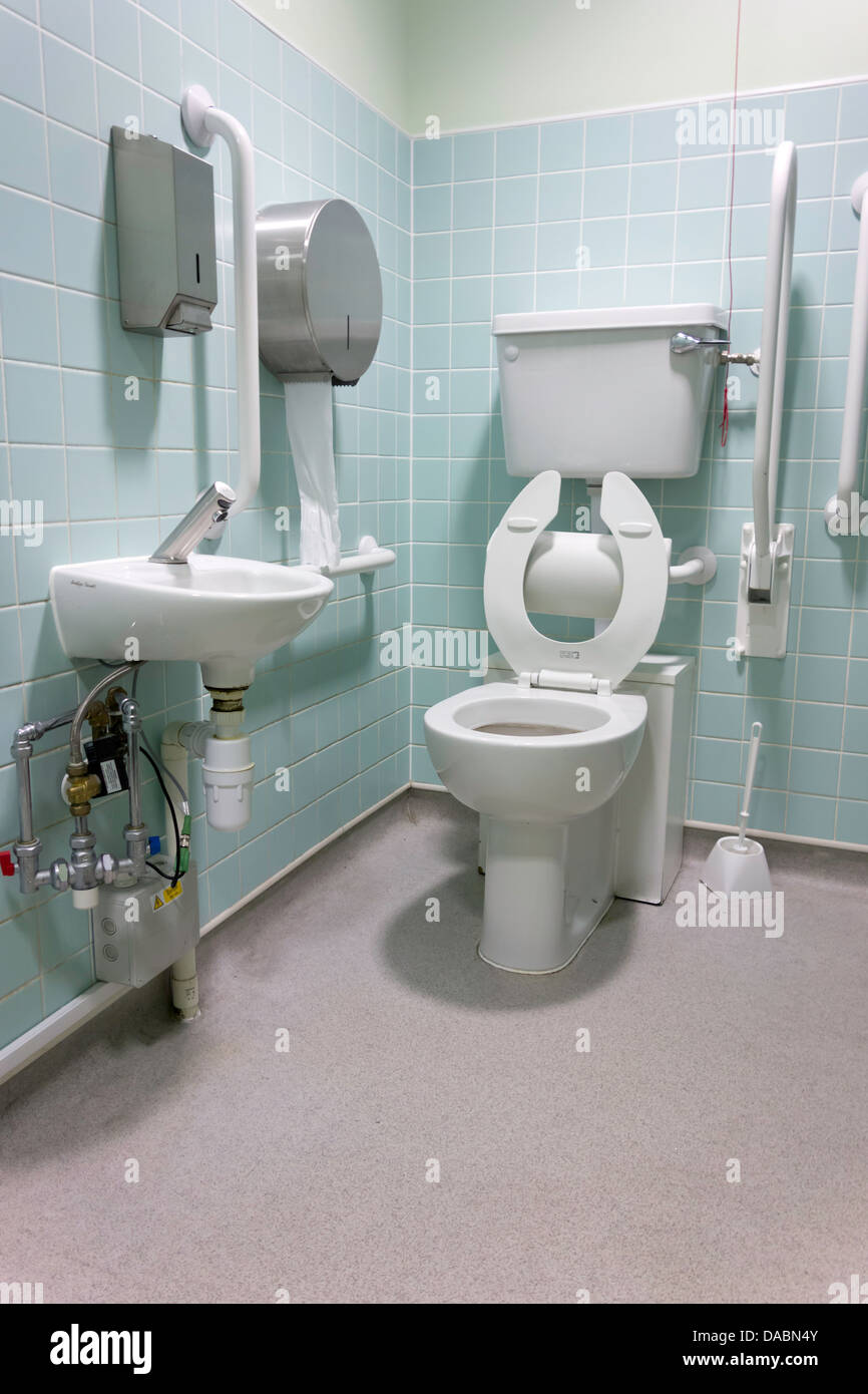 A well equipped disabled toilet Stock Photo