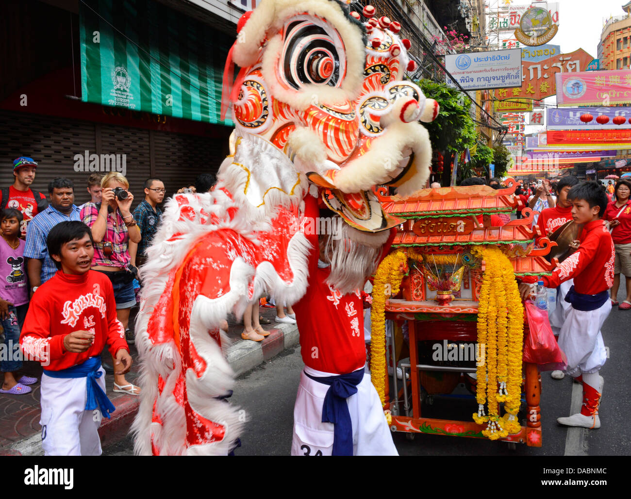 Lion dance, Chinatown, Bangkok, Thailand, Southeast Asia, Asia Stock