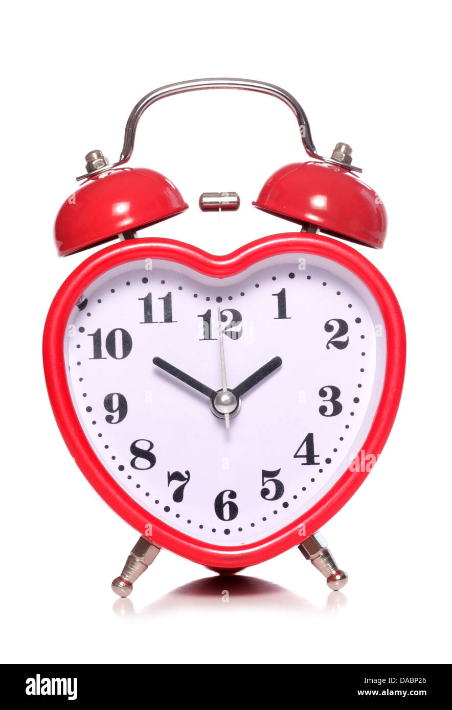 heart shape alarm clock cutout Stock Photo