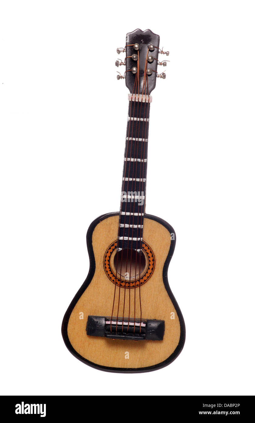 Acoustic guitar musical instrument studio cutout Stock Photo