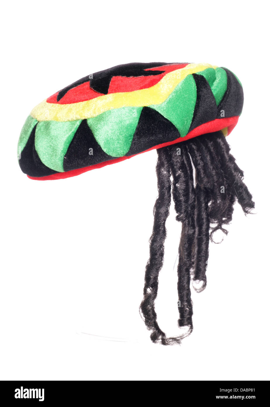 Jamaican reggae rasta hat studio cutout Stock Photo