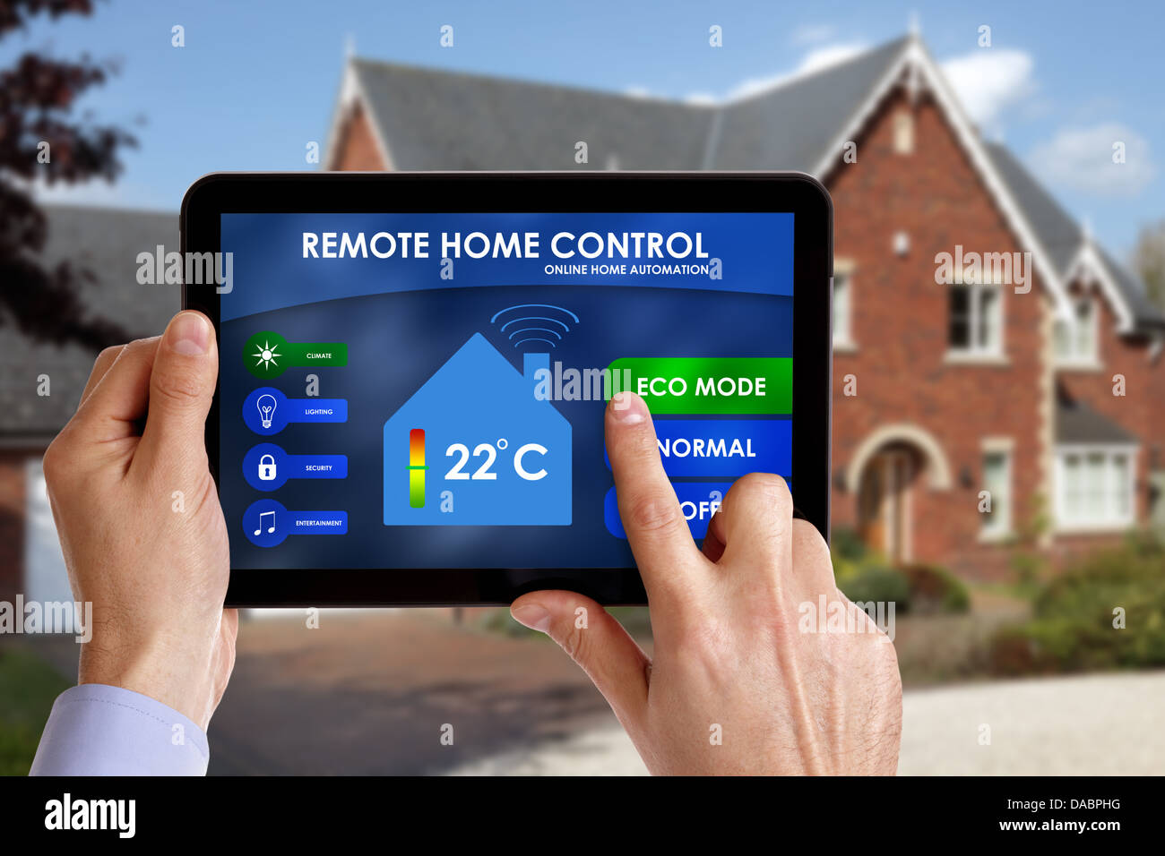 Remote home control Stock Photo