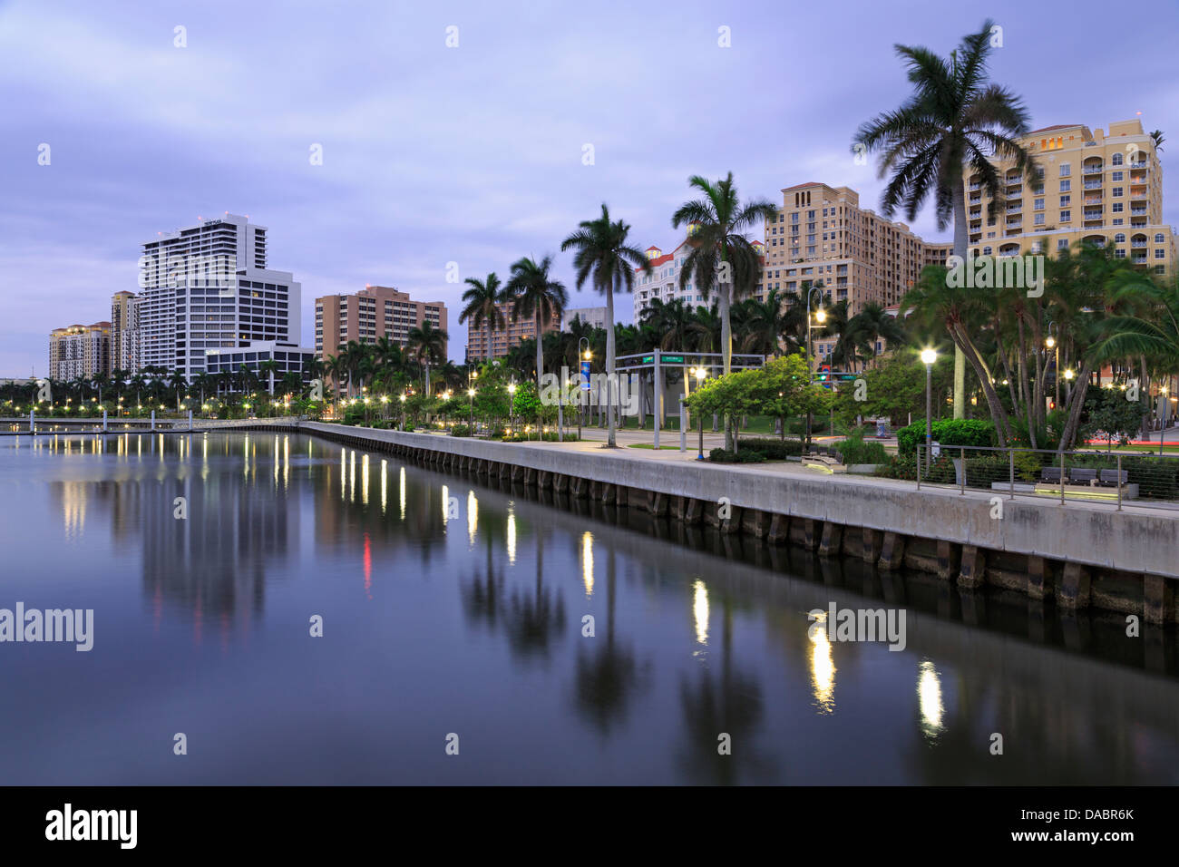 Skyline of West Palm Beach, Florida, United States of America, North America Stock Photo