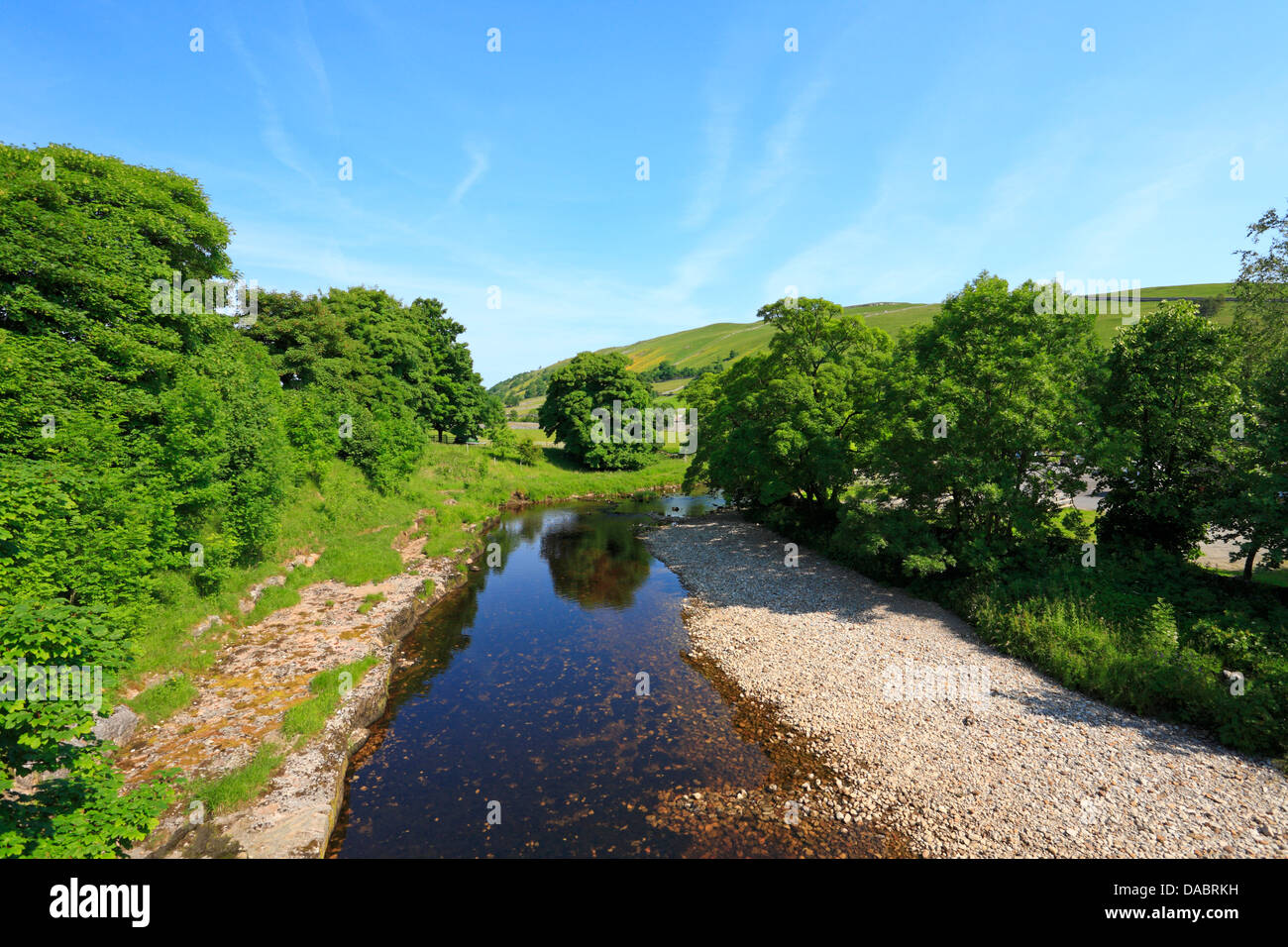 The River Wharfe in Kettlewell, Wharfedale, North Yorkshire, Yorkshire Dales National Park, England, UK. Stock Photo