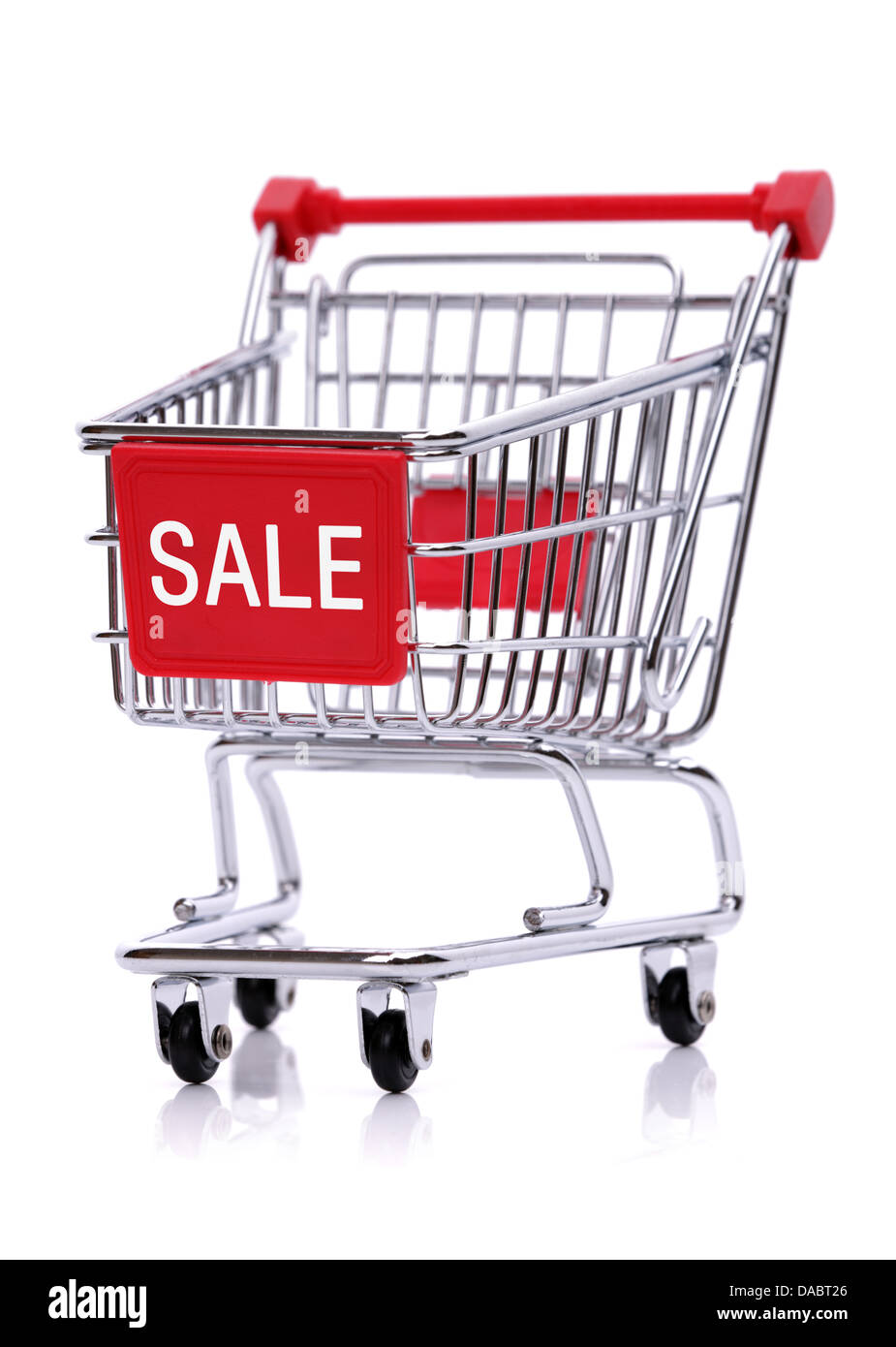 Sale sign on shopping cart Stock Photo
