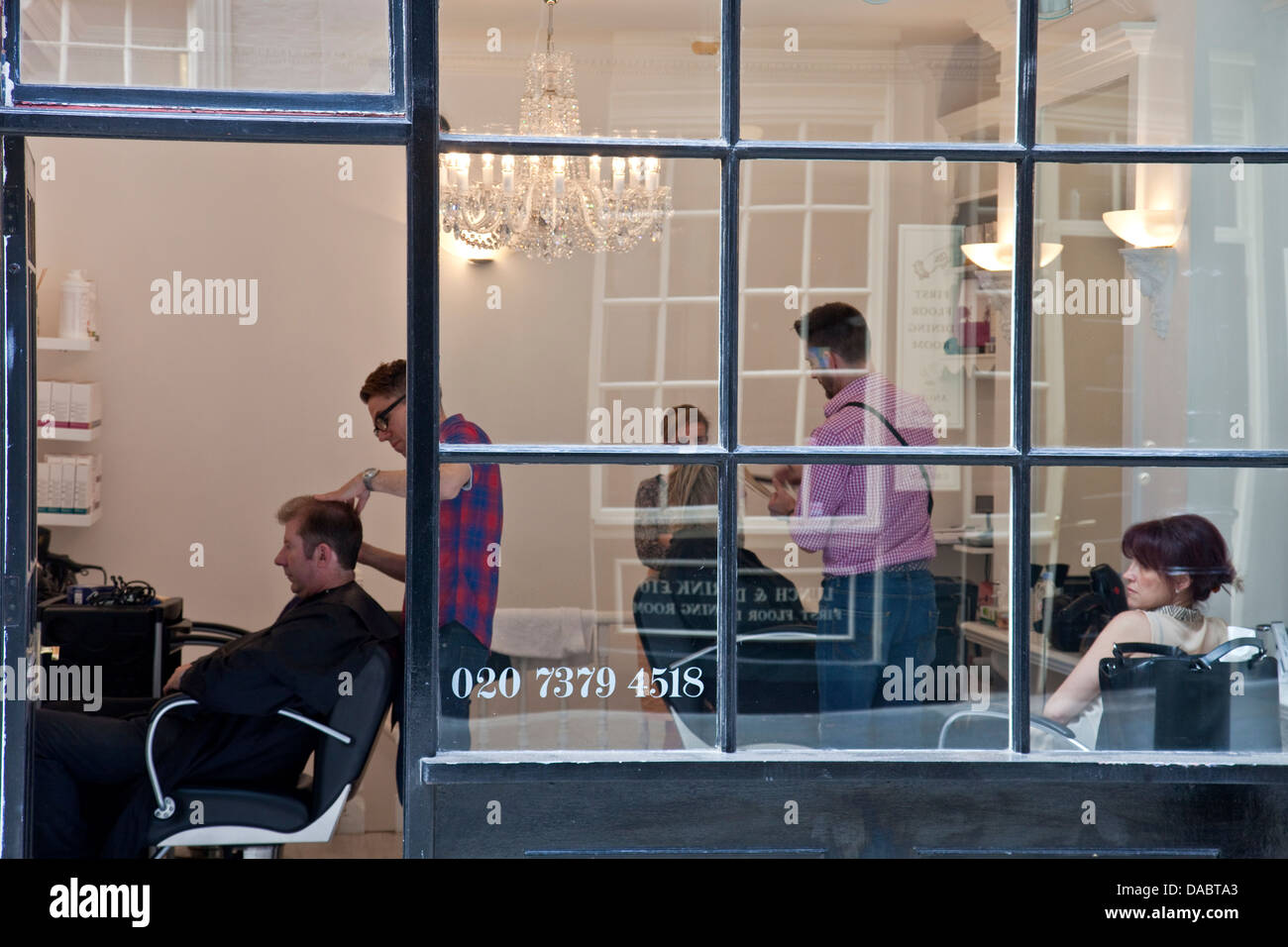 Hairdressers Shop, Covent Garden, London, England Stock Photo