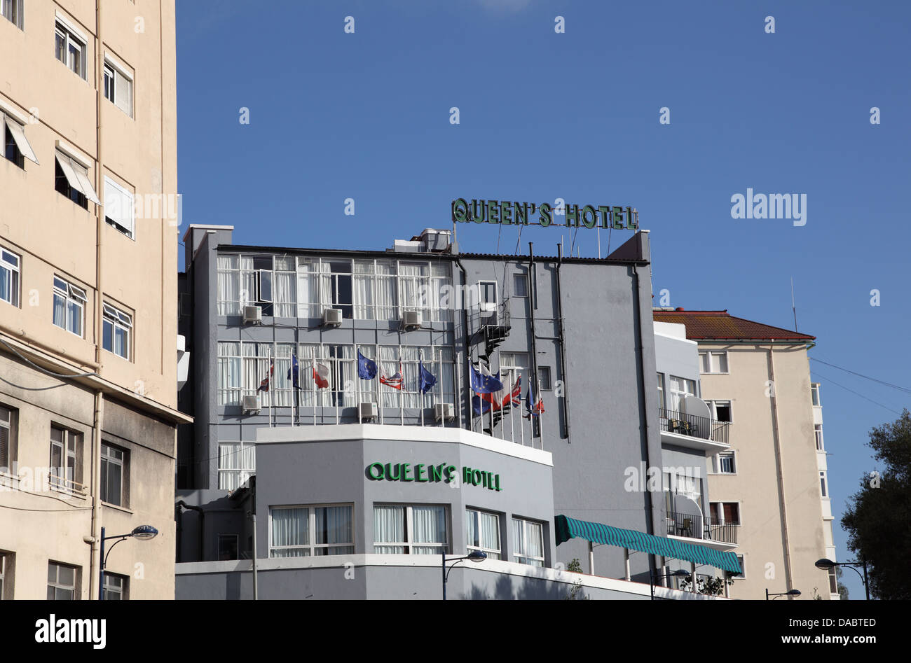 The Queen's hotel in Gibraltar Stock Photo