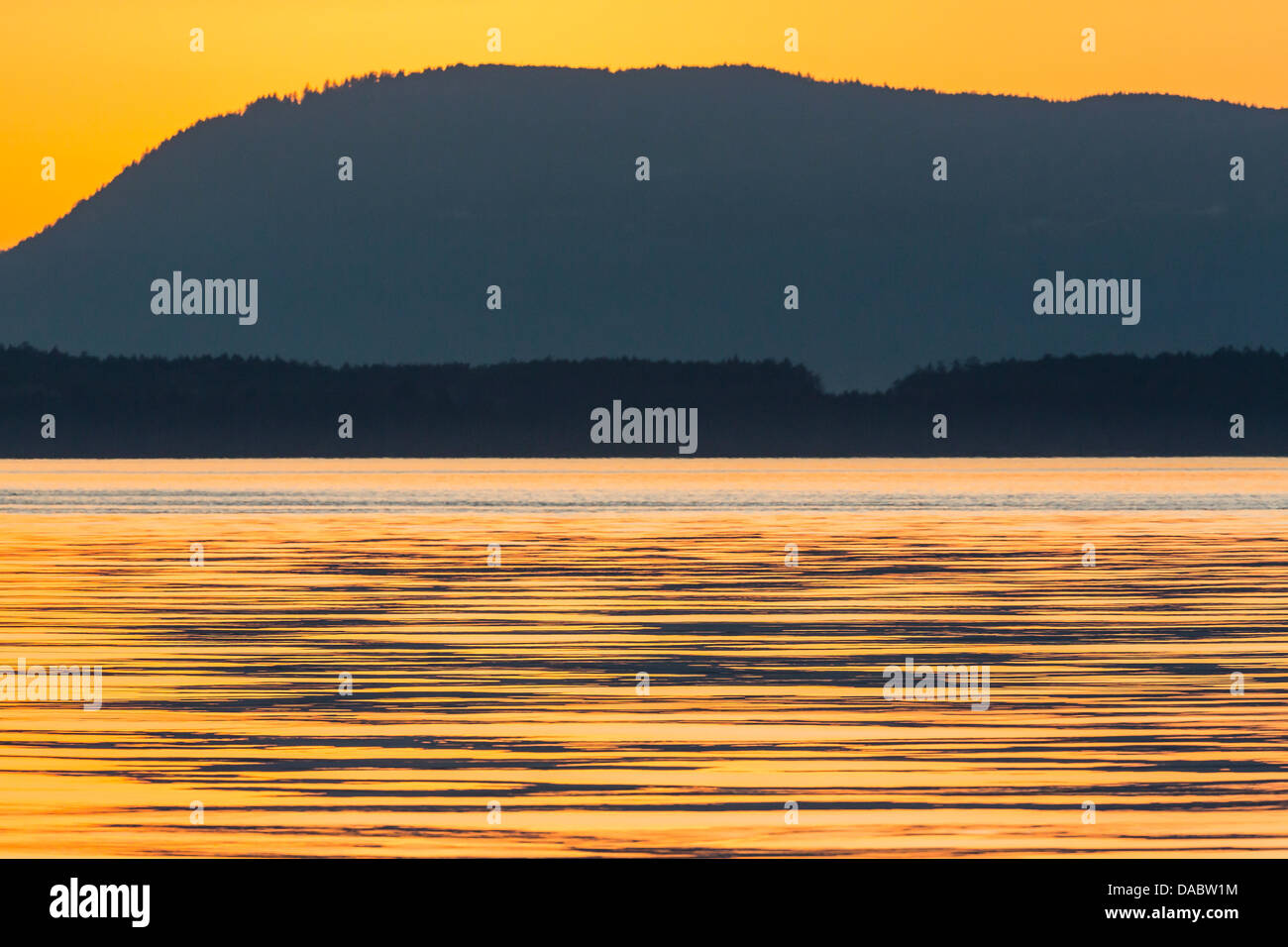 Pacific Northwest sunset, Haro Strait, Saturna Island, British Columbia, Canada, North America Stock Photo