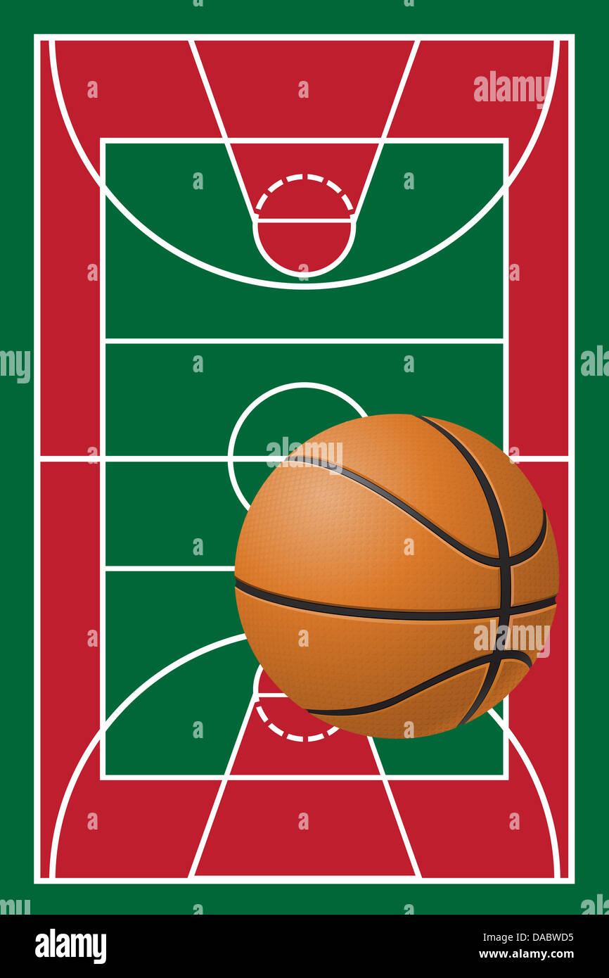 basketball court and ball illustration Stock Photo Alamy