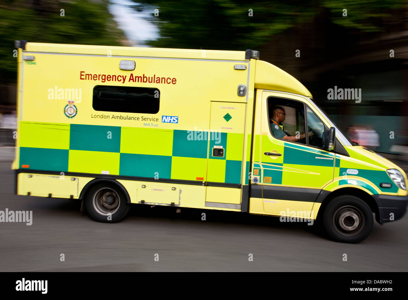 Emergency Ambulance, Charing Cross Road, London, England Stock Photo