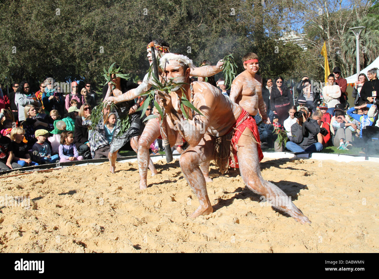 Indigenous Performance Aboriginal traditional dance performance at NAIDOC in the City in Hyde ...