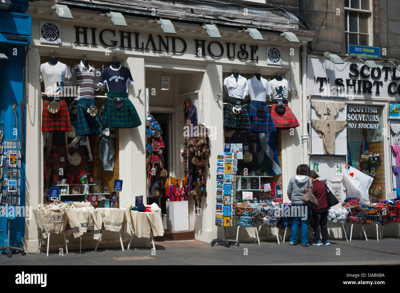 Souvenir shop Lawnmarket street Royal Mile old town Edinburgh Scotland
