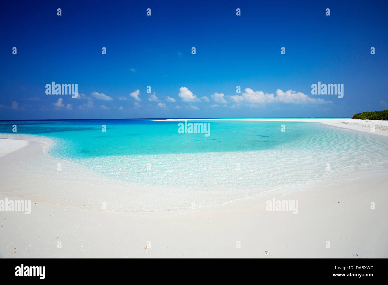 Tropical island and lagoon, Maldives, Indian Ocean, Asia Stock Photo