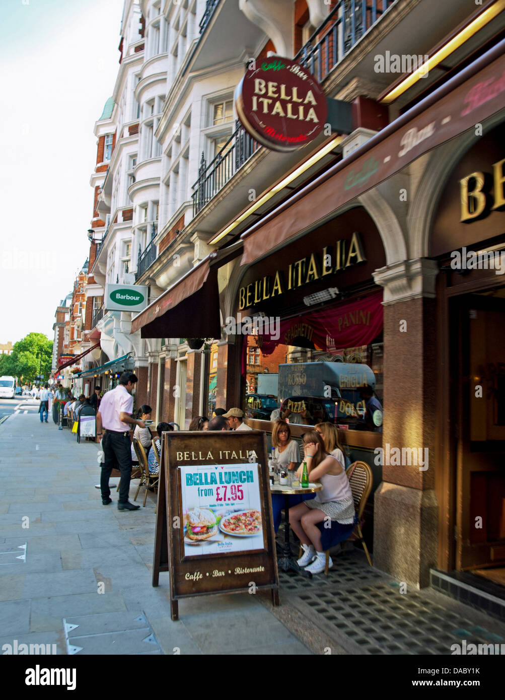 Outdoor Italian restaurant near Oxford Street, London, England, United