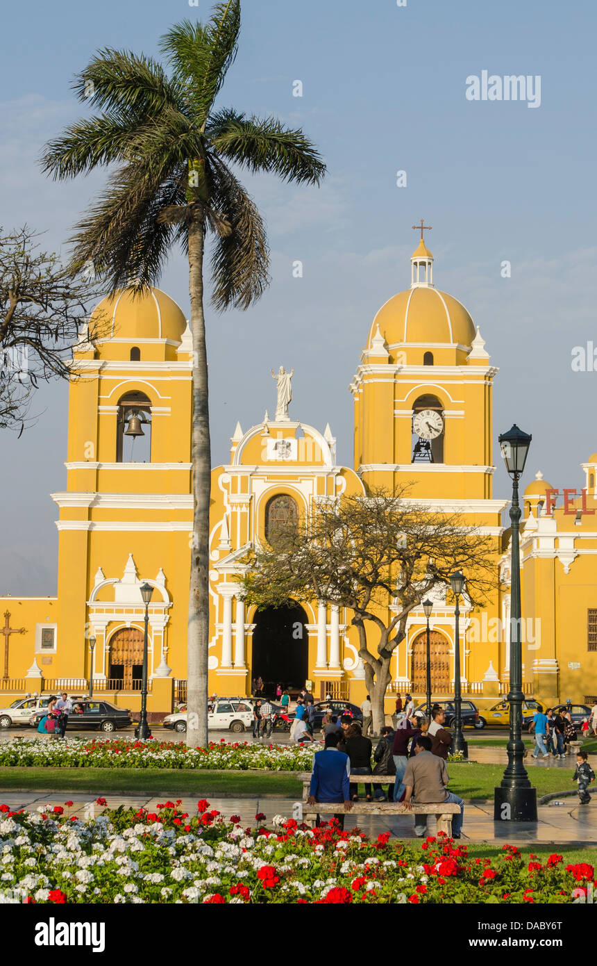 Cathedral of Trujillo from Plaza de Armas, Trujillo, Peru, South