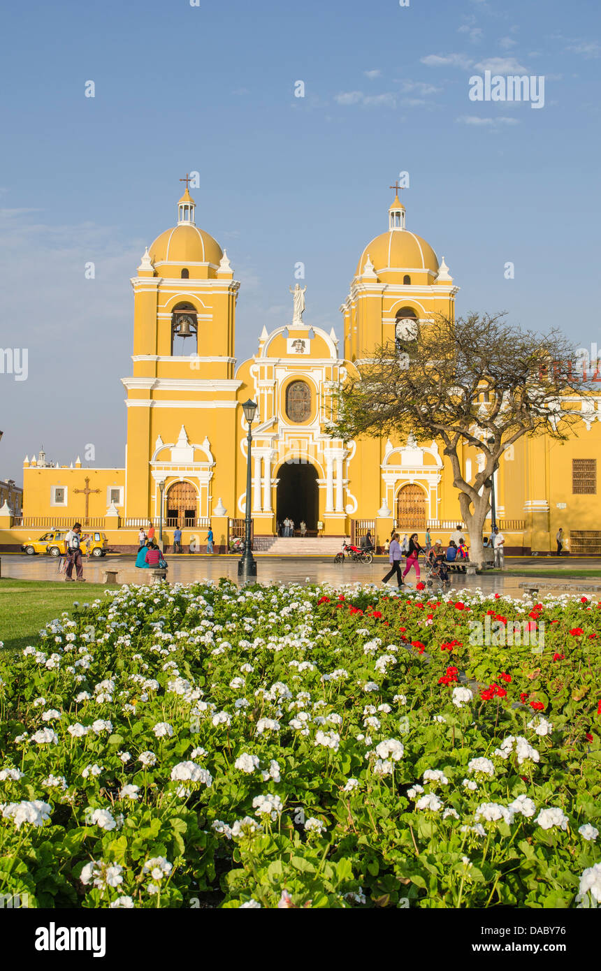 Cathedral of Trujillo from Plaza de Armas, Trujillo, Peru, South