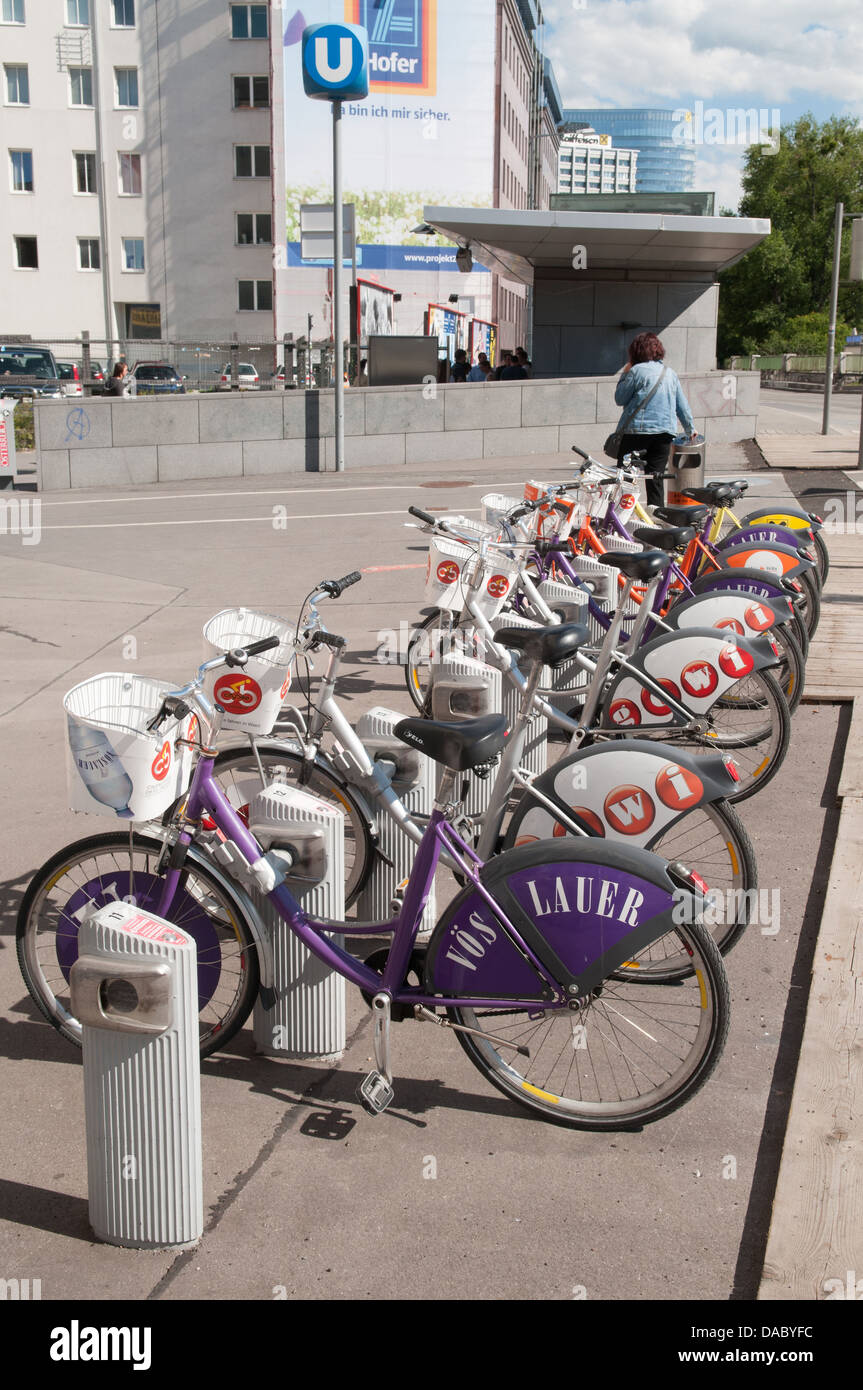 Bicycles for rent in Vienna, Austria Stock Photo Alamy