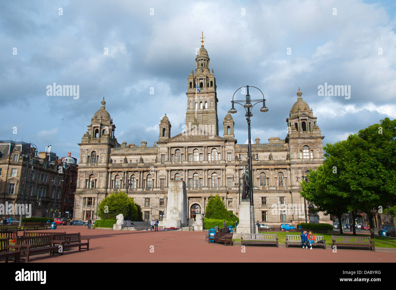 Victorian era Glasgow City Chambers town hall (1888) George Square central Glasgow Scotland Britain UK Europe Stock Photo