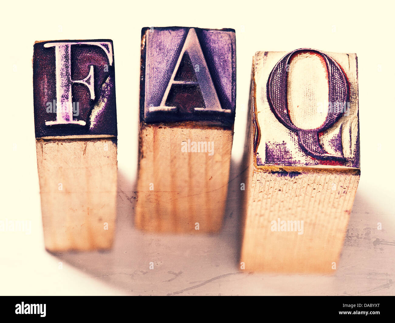 Frequently asked questions rubber stamp Stock Photo