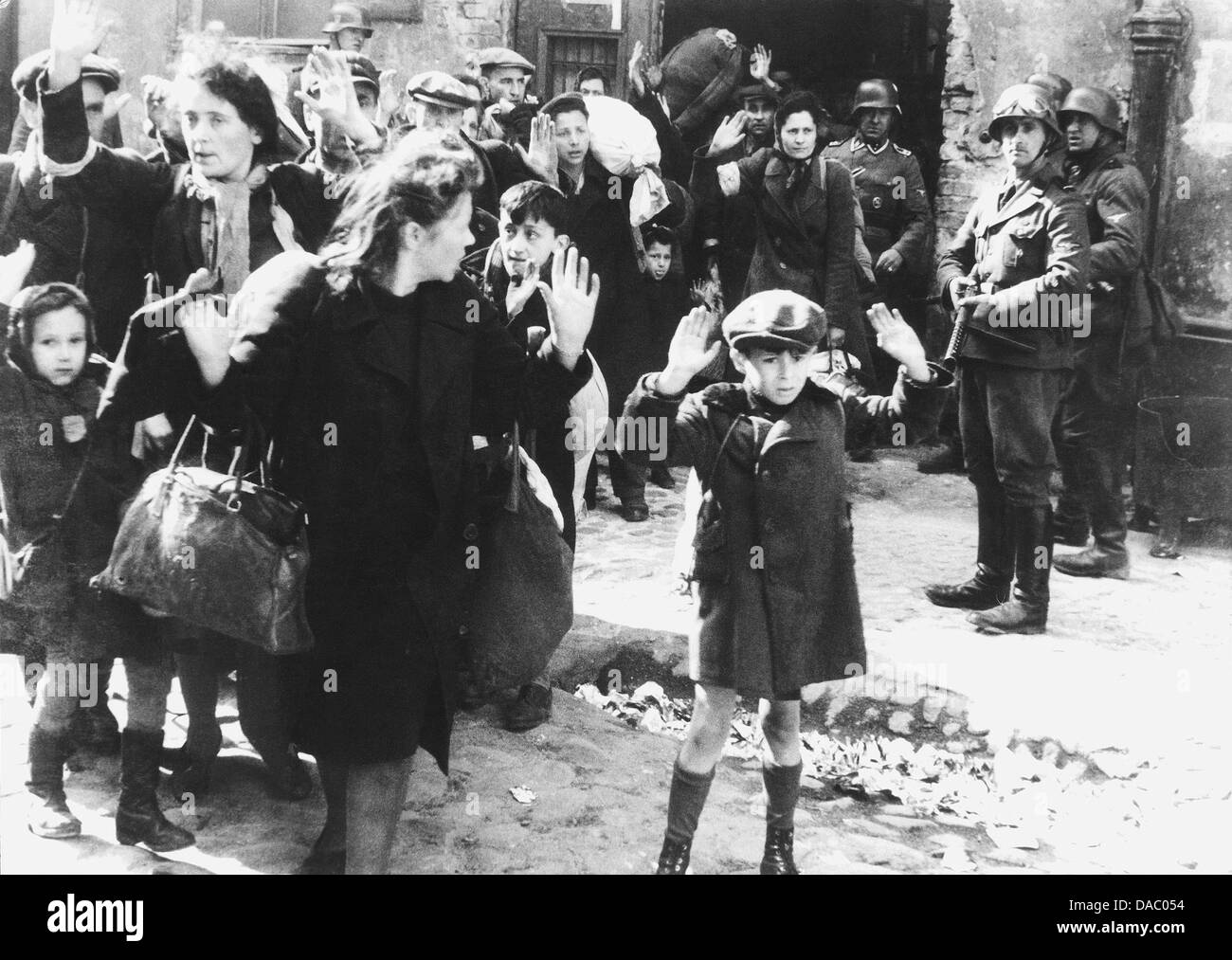 WARSAW GHETTO UPRISING 1943. A photo from Jurgen Stroop's report to Himmler in May 1943 Stock Photo