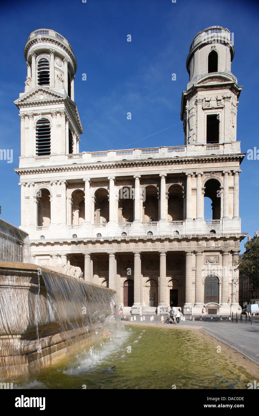 Saint-Sulpice church, Paris, France, Europe Stock Photo